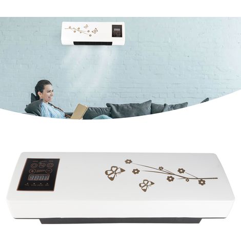 Radiateur mural électrique avec télécommande et ventilateur - ABS 540x200x115mm - Vent naturel et chaud pour bureau/chambre (1/4)