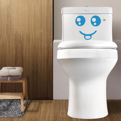 Autocollants Mignon Smiley (Couleur Aléatoire), Déco Murale Rigolote pour WC, Salle de Bain, Cuisine, PVC, Teinte Unique, Taille Standard (1/5)