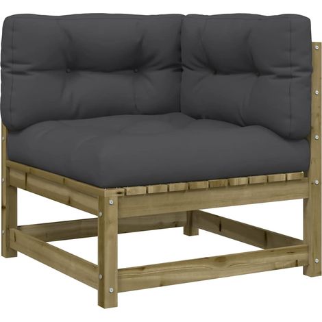 Canapé d'angle de jardin,Canapé d'extérieur,Sofa de jardin avec coussins bois de pin imprégné CFW642794 (1/5)