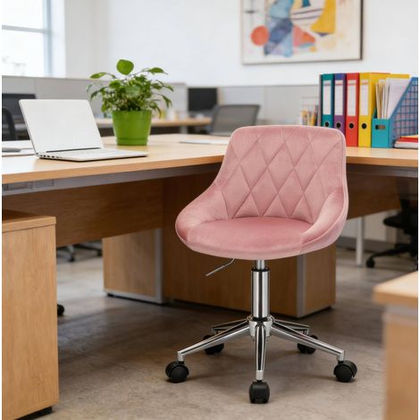 Silla de oficina giratoria con ruedas terciopelo OKMYHOME (1/5)