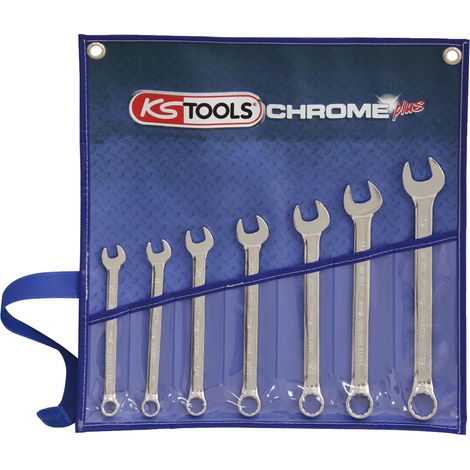 KS TOOLS Jeu de clés mixtes inclinées CHROMEplus, 7 pcs pouce ( 518.3020 )