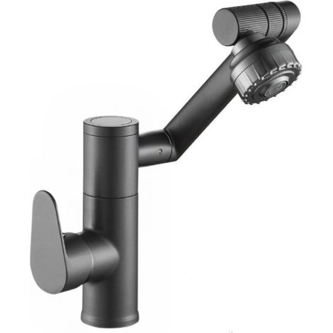 Rubinetto Rotante da Lavabo Moderno Miscelatore Cascata Da Bagno Antracite (1/5)