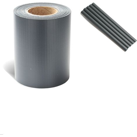 TolleTour 1 rotolo di strisce di protezione in PVC 70 m x 19 cm con 60 clip di fissaggio per recinzioni da giardino, balconi Antracite