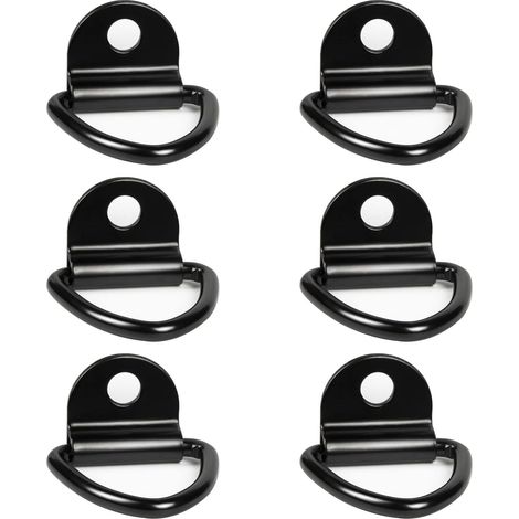 Pcs Black D-Ring Tie-Down Hooks 6384mm with Bracket for Kayaks, Boats, Canoes, Trailers, Pickups, Trucks, Cars, Garden (1/5)
