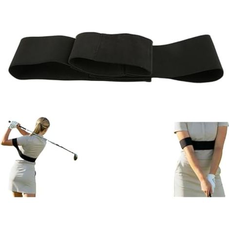 Slider – Brassard correcteur de swing pour entranement de golf, réglable en nylon élastique pour hommes, femmes, débutants, améliore la stabilité du swing pour la conduite, pratique à domicile, noir (1/5)