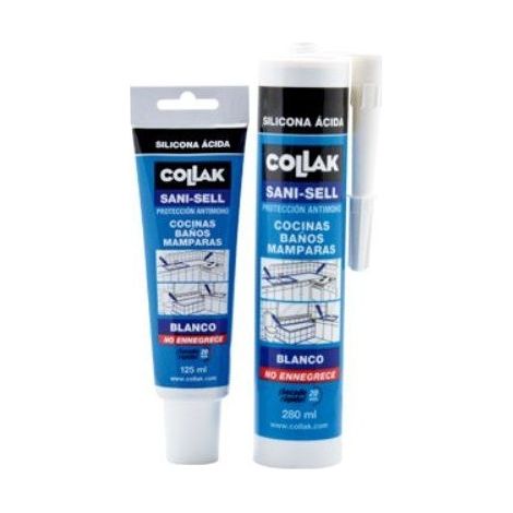 COLLAK 40802  Silicona ácida SANI-SELL blanco 280ml (1/3)