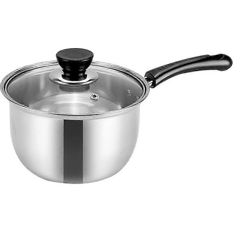 Milchtopf, Stielkasserolle, Buttertopf, Porridgetopf, kleiner Suppentopf für Küche, Frühstück, Wohnmobilreisen, Camping-18cm (1/5)