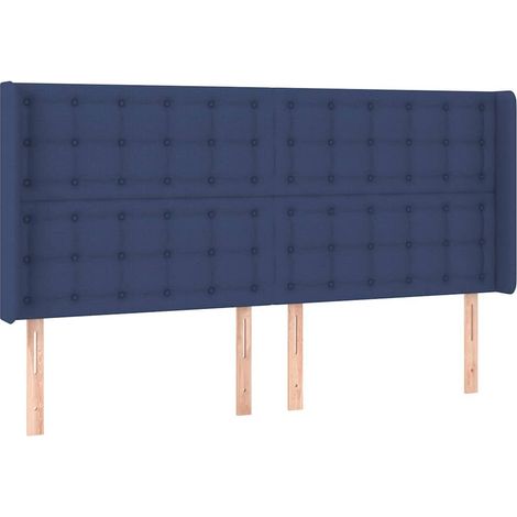 Maison Exclusive - Tête de lit avec oreilles Bleu 183x16x118/128 cm Tissu (1/5)