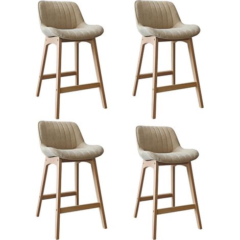Set NORDEN Barstühle Eiche 65 cm mit Cordbezug