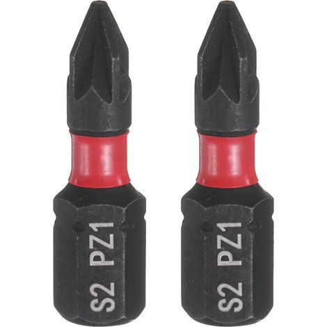2pcs PZ1 Embout de Tournevis 1/4" Tige Hexagonale 25mm/1" Longueur Magnétique Embouts Hexagonaux à Fente Phillips Acier S2 de Perceuse Électrique (1/5)