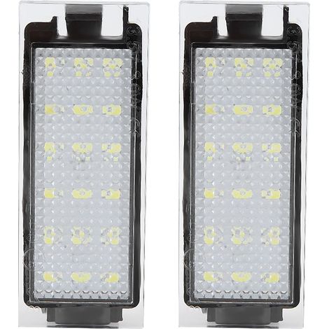 Éclairage de plaque d'immatriculation LED 18 perlesÉtanche et résistant aux chocs2 pièces pour Twingo/Clio/Mégane