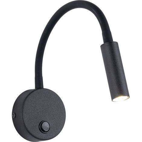 Applique avec interrupteur bras flexible en métal H : 45 cm applique murale G9 noire (1/5)