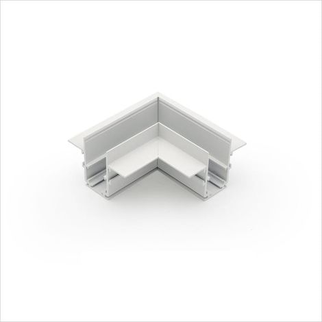Connettore angolare orizzontale bianco a filo per cartongesso da 12,5 mm per binari magnetici SMART TRACK 48VDC (1/5)