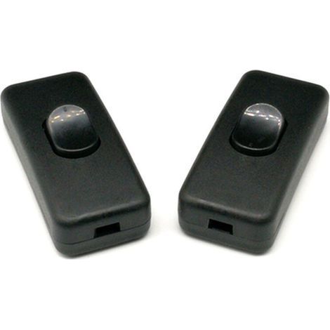 3 Pack Lamp Switch with Intermediate Cord 250V/2A Replacement for Floor Lamp and Table Lamp In-Line Lamp Switch 2 Lines (Black) (1/5)