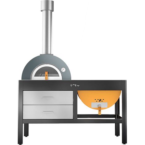 Four à bois et grill TOTO - Jaune et bleu (1/4)