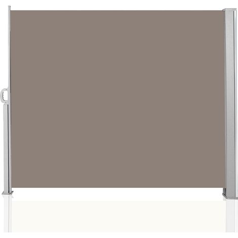 Hengda Tenda da sole laterale estensibile balcone protezione solare antracite cassetta completa schermo privacy marrone 160 x 300 cm (1/5)