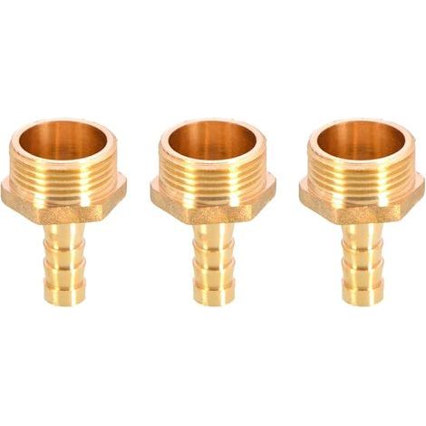 3 conectores de latón para manguera con espiga, de 10 mm a 3/4 pulgadas, conector de manguera con rosca macho BSP, adaptador de manguera (1/3)