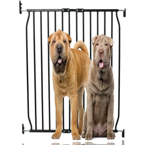 Bettacare Extra Tall Eco Screw Fit Pet Gate, Black, 80cm - 90cm, Extra Tall Gate 100cm in Height, Screw Fitted Dog Gate (1/4)