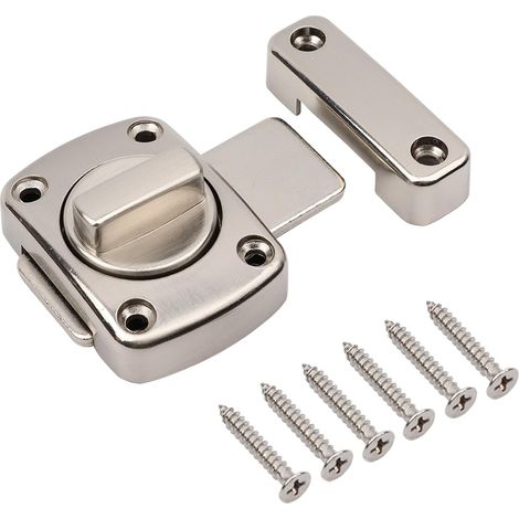 Loquet Rotatif de Porte Loquet Tournant Verrou de Porte Interieure, Loquet pour Porte Salle de Bains Chambre Toilette, Argent (1/5)