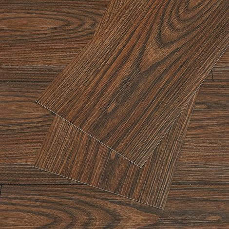 Sol PVC Adhesif Effet Bois Marron Vintage Vinyle Adhesif Bois Dalle PVC Adhesive Sol Salle de Bain Carrelage Adhesif Sol Chambre Stickers Carrelage Cuisine Dalles Garage 90cm×15cm 36 Pièces (1/5)