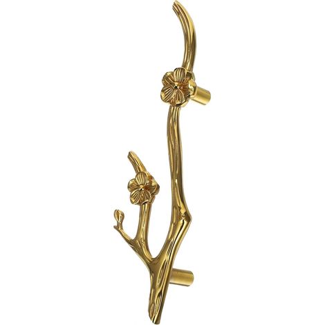 Poignées de cuisine en laiton forme branche fleur, porte placard (1/5)