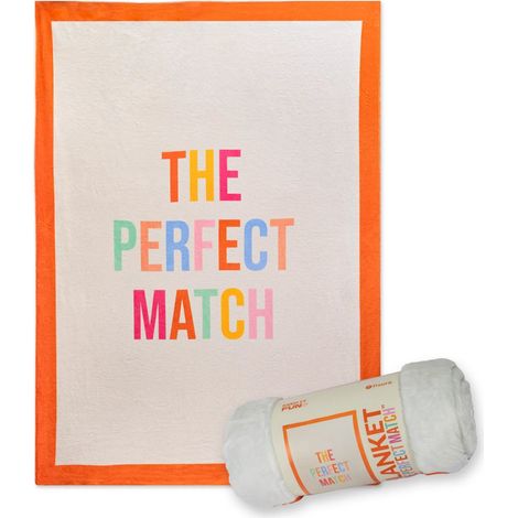 Fisura Coperta plaid “The perfect match” 180x130 cm – crema/arancione