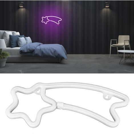 Enseigne lumineuse LED néon en forme de météore, violette, idéale pour une demande en mariage, un mariage, un anniversaire ou une fête. (1/5)