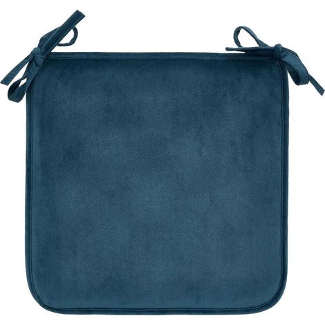 Galette de Chaise Uni "Lilou" 38x38cm Bleu Égéen