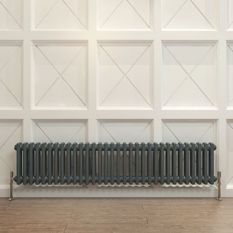 Biubiubath Traditional Cast Iron Radiator 300x1460mm 2 Column Anthracite