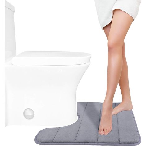 Tapis De Bain En Forme De U - Mousse À Mémoire De Forme - Pour Toilette - 40 X 50 Cm - 1 Pièce (1/5)