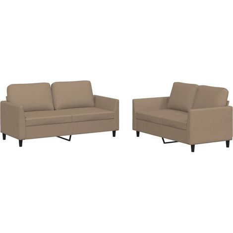 Maison Exclusive - Set di Divani 2 pz con Cuscini cappuccino in Similpelle