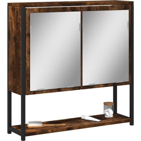 Bad-Spiegelschrank Räuchereiche 60x16x60 cm Holzwerkstoff