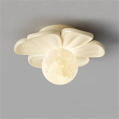 Modern simple cream resin ceiling light for children's room, hallway, entrance, balcony, restaurant, beige (1/3)