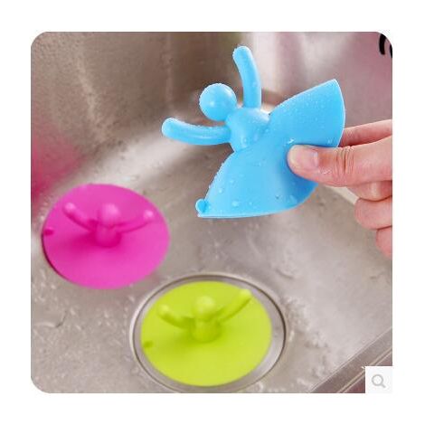 //Une nouvelle passoire cylindrique bleue en plastique pour évier, filtre à cheveux pour douche//