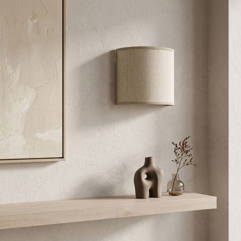 Aplique de Pared con Pantalla de Lino Beige  Serie BELA (1/5)