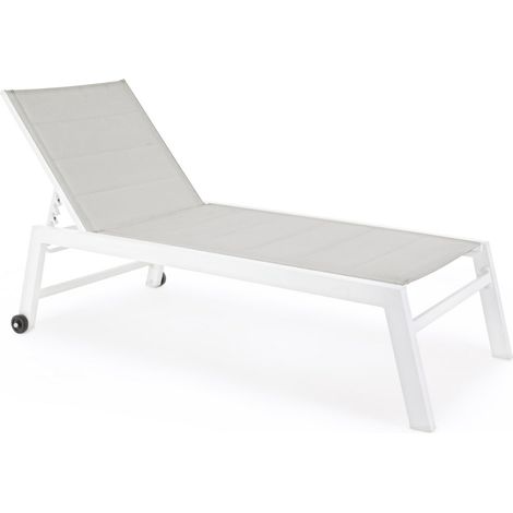 Bain de soleil en aluminium blanc et textilène (1/5)