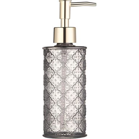 Dispensadores de vidrio recargables de 500 ml para detergentes/lociones, para encimeras de baño/cocina/lavandería, color gris. (1/5)