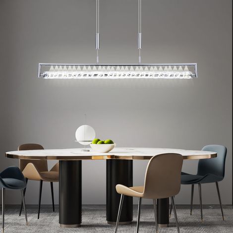 Lampada a sospensione LED lampada a sospensione bar design cromato regolabile in altezza H 160 cm soggiorno