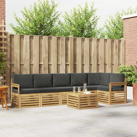 vidaXL Outdoor-Sofagarnitur 7 pcs Weiß und Anthrazit 59 x 59 x 37 cm (1/5)