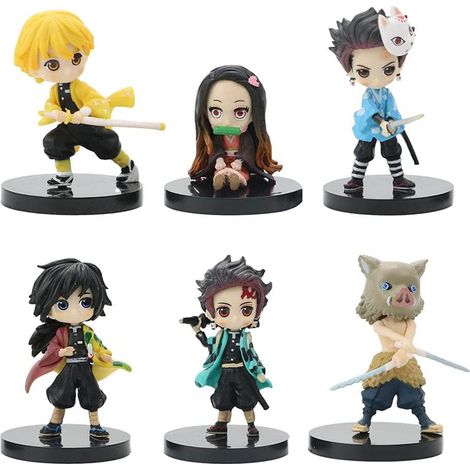 6 Pcs Japanese Anime Figures PVC Action Figure with Base Anime Collection Figurine Doll Toys Gift for Fans Children (1/5)