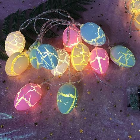 Eierförmige Lichterkette, 1,5 m, 10 LEDs, warmweißes Licht, transparentes Knistermuster, Ostereier-Lichterkette für die Heimdekoration (1/5)