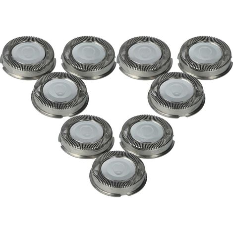 vhbw 9x Ersatz-Scherköpfe kompatibel mit Philips HQ4800, HQ4805, HQ481, HQ4810, HQ4806, HQ4807, HQ4819 Elektrorasierer, Silber