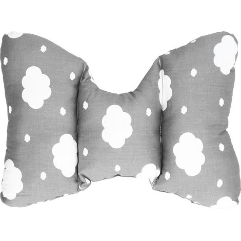 Oreiller papillon bébé, protège-nuque en coton antichoc, oreiller de modelage pour nouveau-né, blanc nuage (1/5)