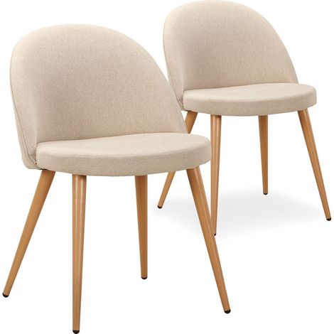 Lot de 2 chaises scandinaves Maury tissu Beige (1/5)