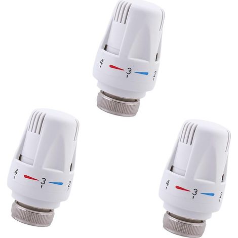 3PCS Tete Radiateur Thermostatique M30 x 1,5 Valves Thermostatiques pour Radiateur, Tête de Remplacement de Vanne de Thermostat de Radiateur pour Maison Bureau (1/5)