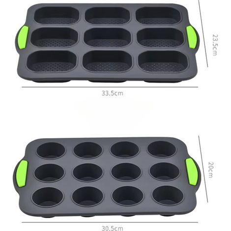Caractéristiques : Moule à gâteau à 9 compartiments Couleur : Voir photo Matériau : Silicone résistant aux hautes températures, compatible avec le four. (1/5)