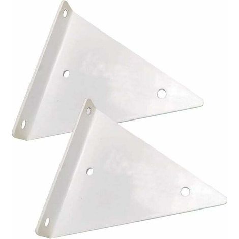Support Étagère Triangle - Acier Au Carbone - Pour Décoration Intérieure Salon Chambre Salle De Bain - 2 Pièces - 8 x 10 cm - Blanc (1/2)