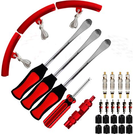 Kit de 28 outils démonte pneu – Levier de 30 cm avec protection de jante – Pour moto, vélo et petites machines agricoles - 28PCS