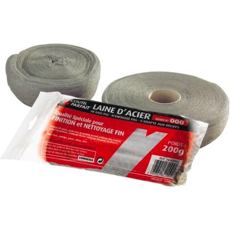 Laine d'acier Grain 000 paquet de 1Kg L'Outil Parfait
