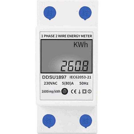 Digital electric energy meter, single-phase, DIN rail, electricity, one wire, two wires, multifunction (1/5)